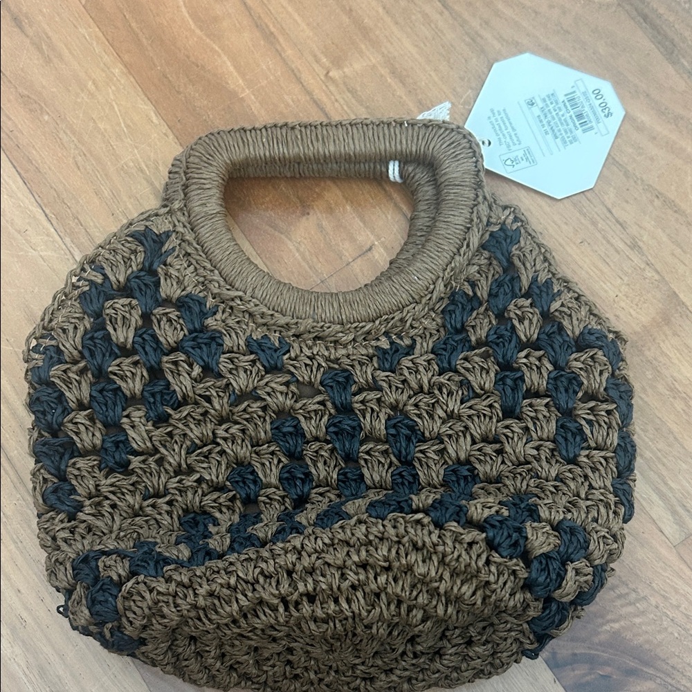 Limited Edition Fe Noel Brown and Black Crochet Tote